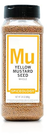 Spiceology – Whole Yellow Mustard Seed – Pungent, Earthy & Tangy Flavor – Perfect for Pickling, Brines, Spice Blends, Marinades & Sausages – Ideal for Indian, German & American Dishes – 24 oz