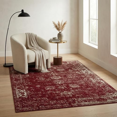 Unique Loom Sofia Collection Area Rug - Casino (9' x 12' Rectangle, Burgundy/ Gray)