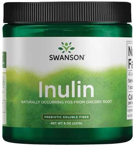 Swanson Inulin - Prebiotic Soluble Fiber Powder Promoting Digestive Health - Naturally Occurring FOS from Chicory Root Supporting Overall Gut Performance - (8 oz Each)