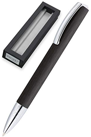 ONLINE Kugelschreiber Vision Schwarz I Drehkugelschreiber mit Standard Großraummine in Strichstärke medium, Schreibfarbe Schwarz I Eleganter Kuli aus Aluminium in Geschenkbox