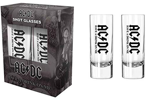 AC/DC Shot Glasses Have A Drink On Me Band Logo offiziell Boxed 2 pack One Size