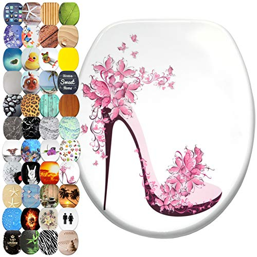 Sanilo WC Sitz mit Absenkautomatik, viele schöne Toilettendeckel zur Auswahl, hochwertige und stabile Qualität aus Holz (Schuh)
