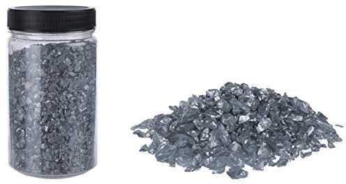 ootb Glassand - Granulato di vetro per decorazione fai da te, 2-4 mm, 400 g, colore: Argento