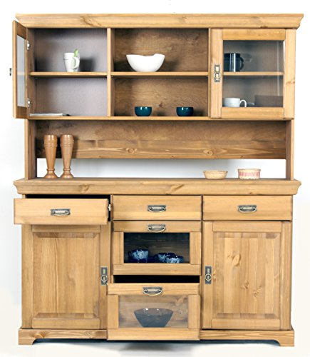 clever-moebel - Buffetschrank, Küchen-Schrank, Geschirrschrank, Vitrine - Landhausstil - Kiefer