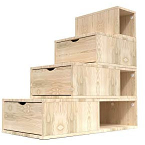 ABC MEUBLES - Scala cubo di riordino 100 cm - ESC100 - Legno Grezzo