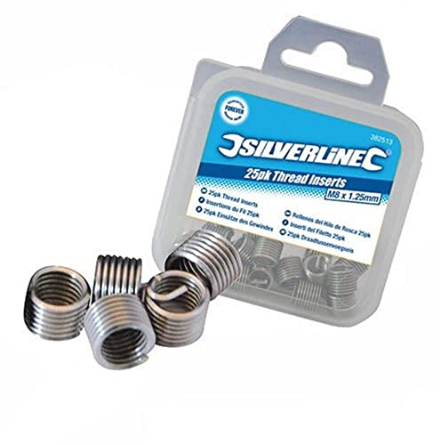 Silverline 234567 Helicoil-Gewindeeinsätze M5 x 0,8 mm, 25er-Pckg.