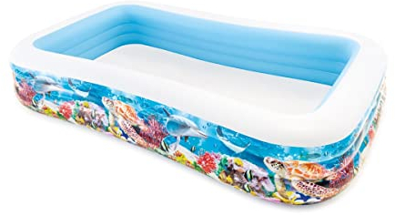 Intex 58485NP - Piscina Gonfiabile Swim Center Pesci, Vinile, Multicolore, 305x183x56 cm