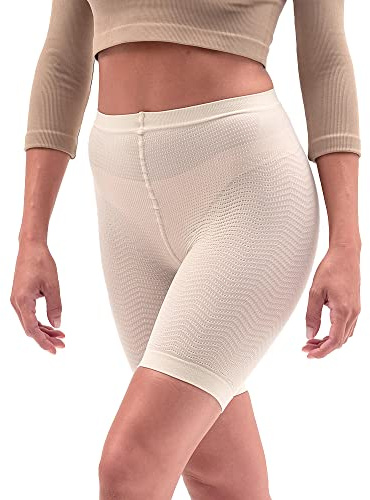 SOLIDEA Pantaloncino Donna Sport Magic Panty Micromassaggiante | Pantaloncini Sportivi Donna, Shorts Donna Micromassaggiante (Champagne, 44)