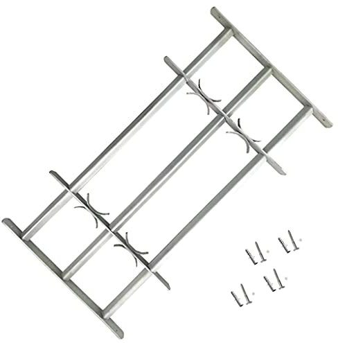 vidaXL Griglia Regolabile 3 Barre Trasversali 500-650 mm Protezione Finestre