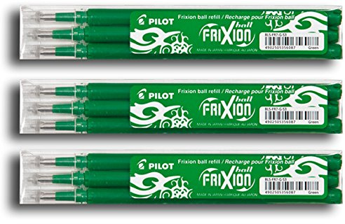 Pilot Frixion Tintenroller-Ersatzminen radierbar (9er Set, grün)