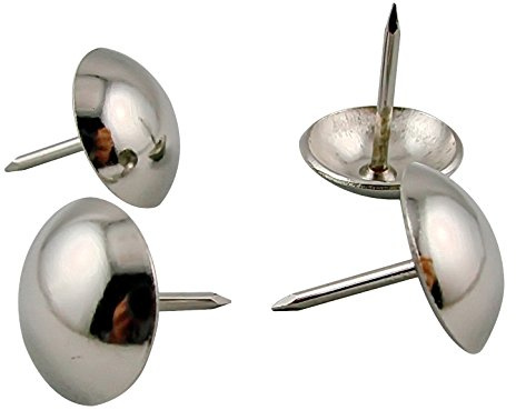 Decotacks® Large Silver Finish Upholstery Nails/Tacks, 1 Inch Large Head Diameter - 20 Pcs [Nickel/Silver Finish] DX0525