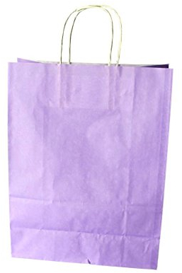 Papiertragetaschen mit weißer Kordel Farbe: Lavendel 26 + 12 x 35 cm (350 Stück)