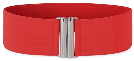 BlackButterfly Taillengürtel Damen Elastisch Silber | 7,5 cm Breit, Silberner Steg-Verschluss, Dehnbar, Auch Als Schwesterngürtel, Größen S-4XL, Stretch
