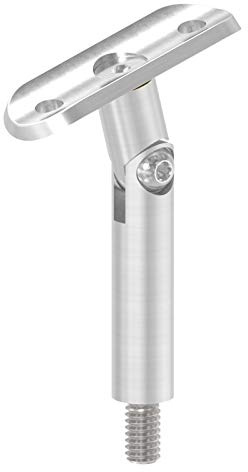 Stift ø 14mm mit M8 Gewinde und Halteplatte flexibel für ø 33,7mm Rohr, Höhe 78mm