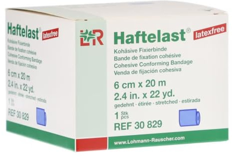 Lohmann & Rauscher Haftelast Fixierbinde kohäsiv 6 cm x 20 m blau, 1 St. Binde