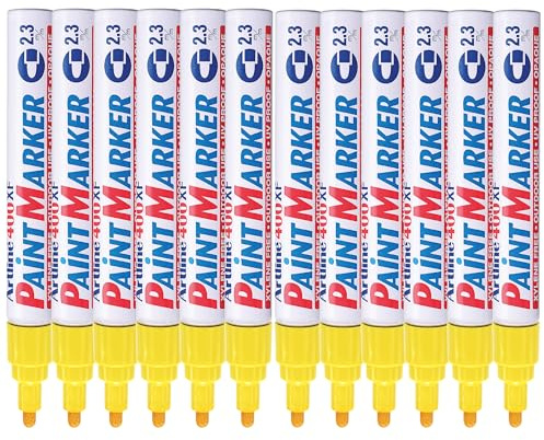 Artline 400 färgmarkörer för utomhusbruk eller industriell användning kula spets 2,3 mm linje gul ref A4006 [paket med 12]
