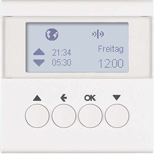 Temporizador para persianas, plataforma berker.Net, aplicación KNX radio, para series berker S.1/ B.3/ B.7 de hager, blanco polar, mate