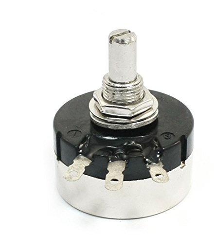 sourcing map Potentiomètre variable linéaire bobiné à arbre rond RV30YN20S 100K ohms