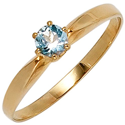 Jobo Damen-Ring aus 14 Karat 585 Gold mit Aquamarin