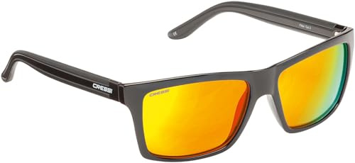 Cressi Rio, Occhiali Sportivi da Sole Polarizzate/Anti UV 100% Unisex Adulto, Nero/Lenti Giallo, Taglia Unica