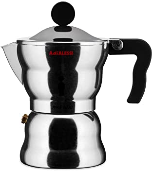 Alessi Moka AAM33/3 Caffettiera Espresso di Design in Fusione di Alluminio, 3 Tazze