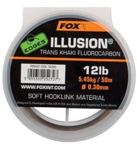 Fox Edges Illusion Soft Hooklink 50m Trans/Khaki - Vorfachschnur zum Karpfenangeln, Vorfach für Karpfen, Durchmesser/Tragkraft:0.35mm / 16lb / 7.27kg Tragkraft