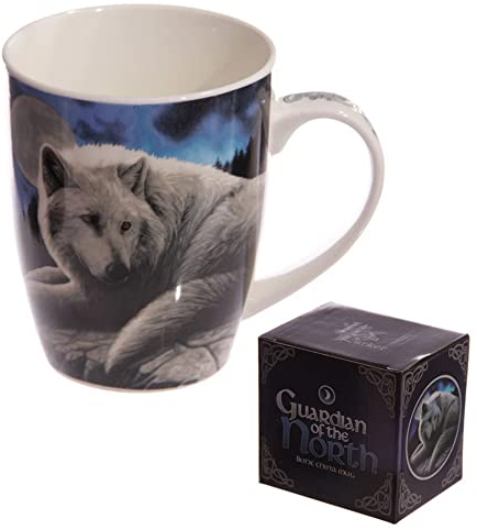 Puckator mulp34 Tasse Design The Guardian of The North von Lisa Parker Porzellan – Blau/Schwarz/Weiß