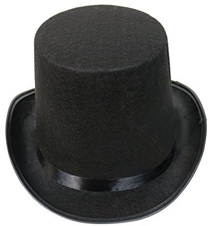 Black Felt Victorian Fancy Dress Top Hat