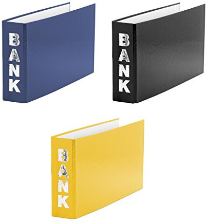 3 Bankordner / 140x250mm / für Kontoauszüge / Farbe: je 1x gelb, blau, schwarz