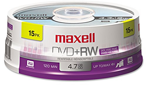 Maxell 634046 4.7 GB DVD + RW 15pc (S) Blank DVD – Blank DVDs (DVD + RW 4.7 GB, 15 pc (S))