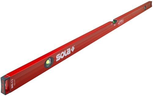 SOLA BIGX3 180 - Wasserwage 180 cm - patentierte SOLA-FOCUS Libelle - mit schockabsorbierenden Endkappen