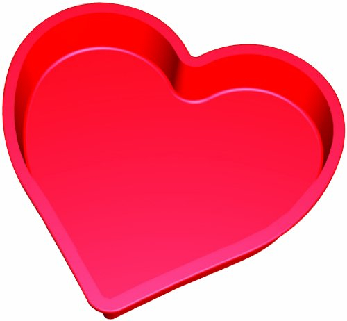 Lékué Molde repostería forma Corazón, silicona platino Rojo, 1300 ml