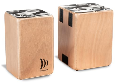 Schlagwerk WBS200 Bongo Set aus Hol7 mit Klettsystem - trennbar - Cajon Bongos mit durchsetzungsstarkem Sound - Made in Germany