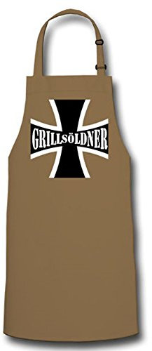 Copytec Grillsöldner - Delantal para asar, hornear, cocinar, barbacoa, #9498 caqui Talla única
