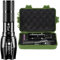 PEAKPLUS Super Bright LED Tactical Flashlight Zoomable Adjustable Focus 5 Modes Water Resistant Torch with Rechargeable 18650 Lithium Ion Battery & Charger
