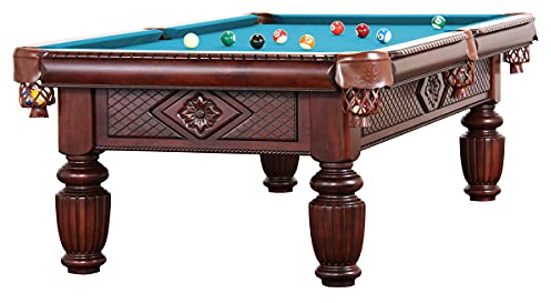 Billiard-Royal Billardtisch Pooltisch Modell Apollo 9 ft. mit hochwertigem K-55 Bandengummi und freier Tuchwahl, Tuchfarbe:Electric Blue