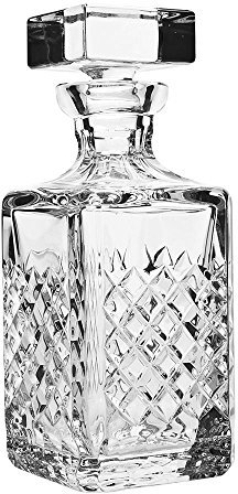 Carafe à whisky (25 cm) – classique moderne – en verre soufflé à la bouche fine, cristal de plomb poli à la main pour votre whisky – un enrichissement pour chaque cadeau préféré – le verre fin et
