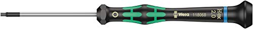 Wera 05118068001 2054 Tournevis électronicien pour vis six pans creux, Hex-Plus, 2.0 mm x 60 mm, Noir/vert