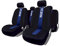 Sparco SPC1011 CLASSIC - Juego de Fundas para Asientos de Coche, color Negro y Azul, 9 Piezas