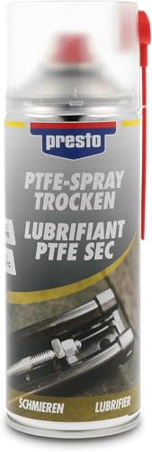 presto PTFE-Spray Trocken 400 ml - Trocken-Schmiermittel | Trockenfilm ohne Öl oder Fett – 360°-Ventil für jede Position, für Metall und Kunststoff, rückstandsfrei