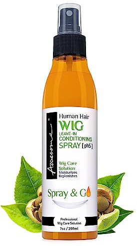 Awesome Human Hair Wig Leave in Conditioner Spray, pH5, Detangler & Easy Combing, Promoting Silkiness, Shine & Freshness, preventing Dryness (7 fl oz)