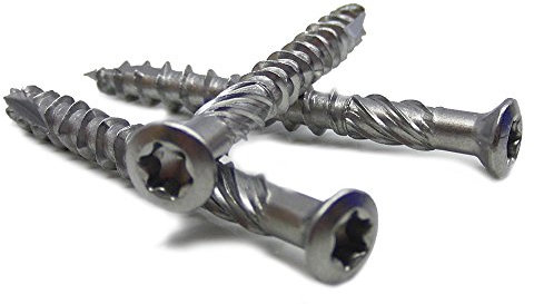 100 Stück Terrassenschrauben 5,0 X 40 TORX TX-25 mit Schneidkerbe u. Linsenkopf, Edelstahl C1