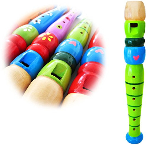 keepdrum KFL1GR Flöte Grün aus Holz für Kinder Kinder-Flöte
