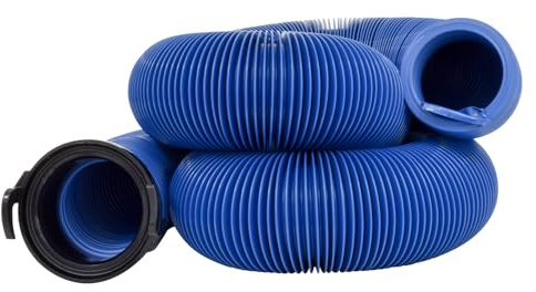 Valterra D04-0121 20' Blue Standard Bulk Quick Drain with Straight Hose Adapter, (1 fitting end only)