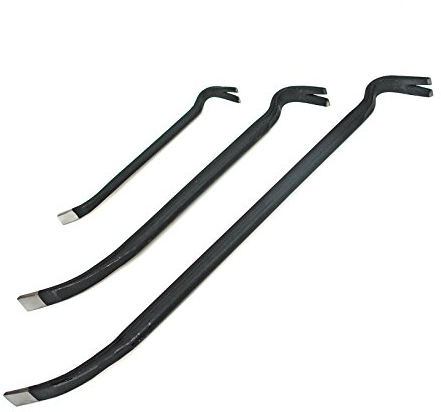 DEMA Profi Brecheisen Set 3 tlg., Nageleisen Brechstange, gehärteter Stahl, breite Eingriffsfläche, scharfe Klauen, robust & vielseitig, ideal für Heimwerken, Bau, Profi-Einsatz