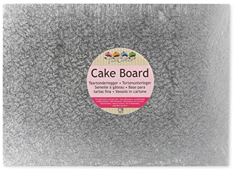 FunCakes Planche à gâteau en carton argenté 40 x 30 cm