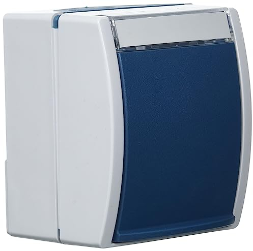 Busch-Jaeger 20 EWN-53 SCHUKO® Steckdose mit Klappdeckel und Beschriftungsfeld (Thermoplast) Grau ocean® (IP 44) 2CKA002083A0818