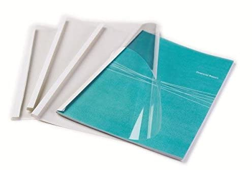 Fellowes Thermobindemappen Standard, 150 Mikron Vorderseite (PVC) / 200g/m² Rücken (glänzend), weiß