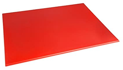 Hygiplas Planche à découper haute densité, Code couleur rouge, Préparation des produits à base de viande crue, Taille : 12 (H) x 600 (L) x 450 (L) mm, Planche à découper en PEHD, J011