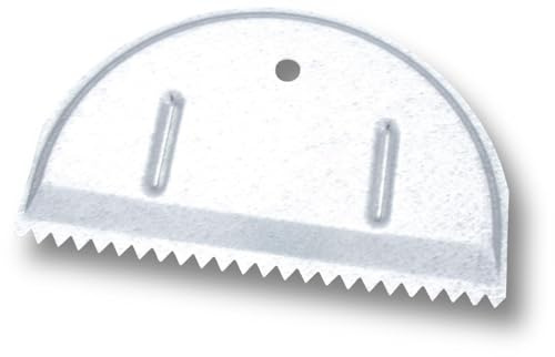 Marshalltown gezahnter Spachtel aus Stahl, V-Kerbung mit 6x4,5 mm, Maß des Spachtels: 152x102 mm
